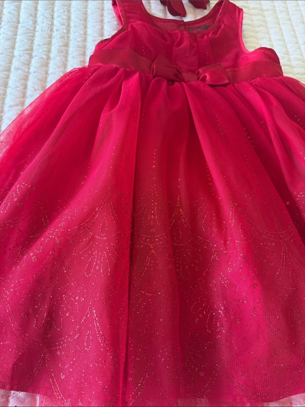 OshKosh B'gosh Sparkling Red Tulle Party Dress with Bow Headband